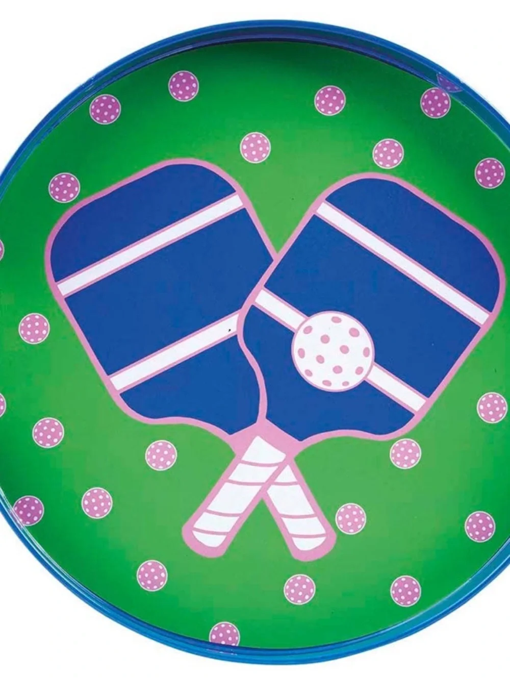 NWT Rockflowerpaper Green Pickleball 15’ Round Tray
